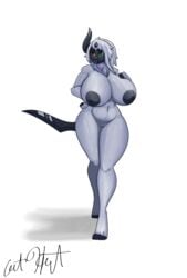 absol anthro bear213 big_breasts breasts digital_media_(artwork) female genitals hi_res nintendo nipples nude pandora_shade pokémon_(species) pokemon pokemon_(species) pussy simple_background solo video_games white_background