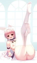 animal_ears anus bunny_ears censored feet laoan lingerie maid nipples nopan pussy stockings thighhighs