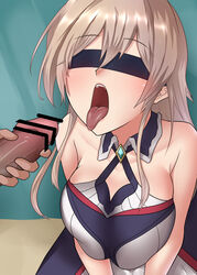 1girls bare_shoulders blindfold breast_squeeze censored facial furen_e_lustario kahun9893 large_breasts long_hair nijisanji open_mouth presenting_mouth tongue tongue_out virtual_youtuber