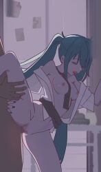 animated apartment audio bed blue_hair bodily_fluids breasts choker clothing dark-skinned_male door drill_hair extremely_large_filesize genital_fluids h264_(codec) has_audio hatsune_miku indoors internal_cumshot kasane_teto large_filesize long_hair long_video longer_than_2_minutes moaning monitoring_(deco*27) mp4 nakadashi open_clothes partially_clothed portrait red_hair reverse_cowgirl_position semen sex spread_legs standing standing_sex stomach_bulge straddling tagme teenage thorru vertical_video video vocaloid water