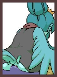 1girls anal anal_addiction anal_insertion anal_penetration anal_sex animated animation anthro avian avian_humanoid back_view clothed clothed_sex clothing female female_anthro female_focus female_penetrated looking_pleasured loop male male/female male_penetrating male_penetrating_female penis_in_ass pixel_animation pixel_art pleasured princess_and_conquest teal_body