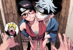 ai_generated boruto:_naruto_next_generations caught caught_cheating caught_cumming caught_in_the_act cheating_with_friend cuckold female female_focus gxg light-skinned_female male male/female male_pov mitsuki_(naruto) naruto naruto_(series) naruto_shippuden netorare opening_door pov rough_sex sex straight surprised surprised_expression taken_from_behind uchiha_sarada uzumaki_boruto