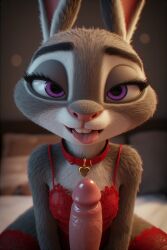 ai_generated blowjob disney judy_hopps lingerie negligee officer_judy_hopps oral oral_sex sexy valentine's_day zootopia