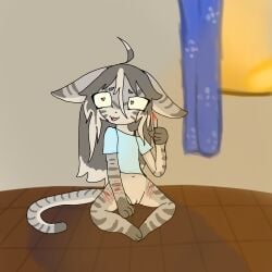 box_cutter cub cuts cuts_on_thighs cutting female_cub renstarsalt rentabbyscars self_harm self_harm_scars tabbyscars young young_anthro young_female