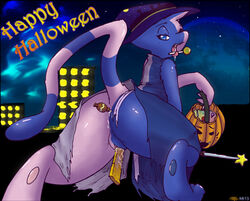 anal_insertion anus ass candy cosplay costume fellarts female furry half-closed_eyes halloween klonoa_(series) mew nintendo pokemon pokemon_(species) pussy straight_hair tail tat_(klonoa) vaginal_insertion