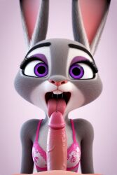 ai_generated blowjob disney judy_hopps lingerie oral oral_sex posing posing_for_the_viewer teasing zootopia