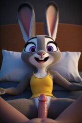 ai ai-created ai_art ai_generated cosplay cosplay_misty crossover disney handjob judy_hopps kasumi_(pokemon) posing teasing zootopia