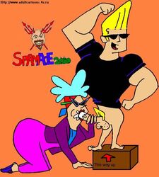 biceps big_penis bodybuilder bunny_bravo cartoon_network cum cum_in_mouth female flexing huge_cock human incest johnny_bravo johnny_bravo_(series) male mother_and_son muscles penis straight