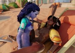 1futa 1girls 3d animated beach breasts_out cote_d'azur_widowmaker female functionally_nude functionally_nude_female futa_on_female futanari illari_(overwatch) legs_apart legs_spread medium_breasts missionary missionary_position ohkayp outside overwatch partially_clothed poolside_illari sex sound spread_legs tanline topless uncensored vaginal_penetration video widowmaker