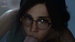 1boy 1girl1boy 1girls 3d_animation alma_(monster_hunter_wilds) belly big_breasts black_hair blowjob brown_eyes capcom dark-skinned_female doggy_style eye_contact fellatio glasses half-dressed hd kissing kissing_while_penetrated lazyprocrastinator longer_than_5_minutes looking_at_another medium_hair missionary_position monster_hunter monster_hunter_wilds multiple_views nipples penis pov pussbernpuss sex sound standing tanned vaginal_penetration video
