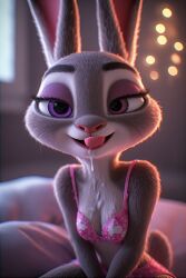 ai-created ai_generated cum_on_body cum_on_tits cumshot disney judy_hopps lingerie posing posing_for_the_viewer teasing zootopia