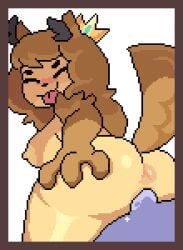 1girls 2d animated animation anthro crown dog_princess_(princess_and_conquest) eyes_closed female female_anthro female_focus large_breasts light_brown_body light_brown_fur light_brown_hair loop nude nude_female pixel_animation pixel_art princess_and_conquest tongue_out vaginal vaginal_penetration vaginal_sex