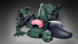 3_toes 3d_(artwork) 4_fingers absurd_res angry animal_genitalia animal_penis animatronic anthro balls big_balls big_knot big_penis black_pawpads blue_balls blue_body bodily_fluids canid canine canine_genitalia canine_penis claws collar digital_media_(artwork) dripping erection fan_character fangs feet fingers five_nights_at_freddy's fox full-length_portrait genital_fluids genitals glistening glistening_body gradient_background green_body gynomorph_(lore) hi_res holding_leg knot knotted_penis looking_at_viewer lying lying_on_ground machine male mammal naughty_face on_ground on_side open_mouth pawpads penis penis_tip portrait precum precum_drip precum_on_ground precum_string purple_eyelids raised_leg robot robot_anthro scottgames sharp_teeth simple_background smile smiling_at_viewer sofy_lauren_foxlott solo source_filmmaker_(artwork) spiked_collar spikes tail teeth thick_tail thick_thighs toes vein veiny_penis watermark zelyonka