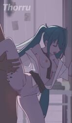 animated apartment audio bed blue_hair bodily_fluids breasts choker clothing dark-skinned_male door drill_hair extremely_large_filesize genital_fluids h264_(codec) has_audio hatsune_miku indoors internal_cumshot kasane_teto large_filesize long_hair long_video longer_than_2_minutes moaning monitoring_(deco*27) mp4 nakadashi open_clothes partially_clothed portrait red_hair reverse_cowgirl_position semen sex sex_from_behind spread_legs standing standing_sex straddling tagme teenage thorru vertical_video video vocaloid water