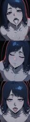 1boy after_fellatio after_oral after_sex ai_generated antenna_hair bleach bleach:_the_thousand-year_blood_war blue_eyes cum_in_mouth eating_cum femboy giselle_gewelle light-skinned_male looking_at_viewer looking_pleasured male male_only solo swallowing swallowing_cum trans_woman transfem
