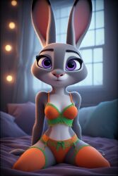 ai_generated disney judy_hopps lingerie posing posing_for_the_viewer teasing zootopia