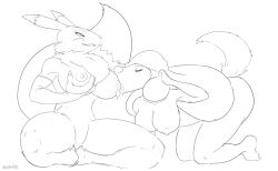 adventure_time anthro areola bandai_namco bite biting_lip biting_own_lip breast_play breast_suck breasts canid canine canis cartoon_network chest_tuft closed_eyes digimon digimon_(species) domestic_dog duo female female/female fox hair hand_on_ear hands_on_nipples kneeling long_hair looking_at_viewer looking_pleasured mammal nipples poofy_hair raised_tail relemon renamon saliva_on_nipples samantha_(adventure_time) schwoo self_bite sitting sucking tail tongue tongue_out tuft