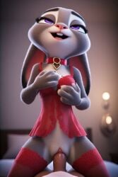 ai_generated disney judy_hopps lingerie negligee officer_judy_hopps sex sexy vaginal_penetration valentine's_day zootopia