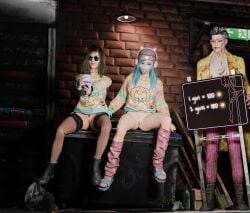 2girls 3d asian_female ass blender blue_hair breast_size_difference cat_headphones clothed cosplay dbd dead_by_daylight dressed_undressed dyed_hair dyed_pubes dyed_pubic_hair female feng_min flashing flashing_pussy gamer_girl nea_karlsson nipples_visible_through_clothing price prostitute_clothes prostitution pussy pussy_peek revealing_outfit showing_panties simplestuffs skimpy_clothes skirt small_breasts spread_legs straight swapped_clothes teasing the_trickster uncensored undressing_between_scenes upskirt