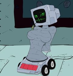 1_eye 1boy 1boy1girl 1girls 2d artificial_intelligence big_breasts boobs breasts computer featureless_breasts female female_robot gynoid humanoid interspecies karen_plankton large_breasts looking_at_viewer male male/female methados nickelodeon no_nipples robot robot_girl robot_humanoid screen_face sheldon_j._plankton size_difference spongebob_squarepants spongebob_squarepants_(series) straight_hair tagme technophilia tv tv_head what