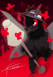 artist_signature artist_upload black_hair brainwashed breasts bug bug_girl hypnosis hypnotic_light mind_control moth_girl moth_humanoid moth_wings nude nude_female red_eyes roblox roblox_avatar robloxian tcross vivian_red wings
