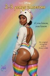 1boy 2-3_years_dagestan 3d ai_assisted ai_generated aroused beanie beanie_hat big_ass black_hair bodysuit brown_skin bubble_ass bubble_butt curly_hair curvy curvy_figure dark_skin dark_skinned_male disney femboy femboy_only garter_straps high_quality high_resolution highres hourglass_figure huge_ass instagram latex leotard lewdstein lipstick long_sleeves makeup meme oiled oiled_body oiled_skin parody pixar rainbow_clothing rainbow_pride_colors seductive seductive_look seductive_smile smirk smirking_at_viewer solo stockings suggestive teasing thick_ass thick_thighs thigh_strap thighhighs thighs tight_clothing trap unicorn virgin_killer_sweater wide_hips