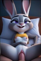 ai ai-created ai_art ai_generated cosplay cosplay_misty crossover disney fucking judy_hopps kasumi_(pokemon) posing sex teasing vaginal_penetration zootopia