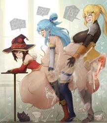 3futas ahe_gao aqua_(konosuba) balls bent_over big_breasts big_penis blonde_hair blue_hair boots bottomless breasts brown_hair chomusuke cleavage clothed clothing cum cum_in_pussy cum_inside cumshot darkness_(konosuba) digital_media_(artwork) doggy_style ejaculation ejaculation_while_penetrated erect_while_penetrated erection excessive_cum from_behind full-package_futanari futa_on_futa futa_only futanari giant_sperm heel_boots hi_res high_heel_boots huge_balls huge_cock human human_only hyper hyper_balls hyper_belly hyper_penis hyper_sperm impregnation kono_subarashii_sekai_ni_shukufuku_wo! large_breasts light-skinned_futanari light_skin long_hair love_train lucky_transita megumin mutual_penetration nude orgasm ovum pale_skin partially_clothed penis portal portal_(object) rolling_eyes sex sex_train_position simultaneous_orgasms sinensian sperm_cell sperm_meets_sperm standing stomach_bulge testicles thigh_boots thighhigh_boots tongue tongue_out uncensored vaginal_penetration