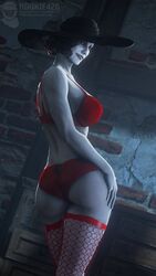 3d alcina_dimitrescu ass bravo44 female panties red_panties red_underwear resident_evil resident_evil_8:_village rookie425 solo underwear