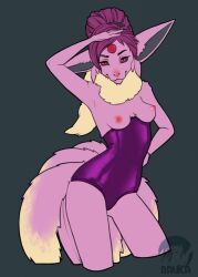 anthro ass breasts cinccino eeveelution espeon female female_only furry fusion hair pokémon_(species) pokefusion pokemon ravica tagme