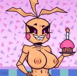 big_breasts breasts five_nights_at_freddy's fnaf huge_breasts jaleczu little_girl nipples toy_chica_(fnaf)