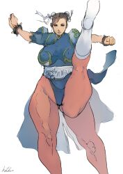 arks chun-li female muscular_female pantyhose solo street_fighter thick_thighs