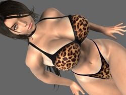 1female big_ass big_breasts bikini black_hair bra_tanline busty choker cleavage doctor down_angle eye_behind_hair female_only g-string grey_background grey_eyes hourglass_figure huge_breasts japanese leopard_print leopard_print_bikini long_hair looking_at_viewer looking_up navel nurse out_of_frame ponytail round_breasts sexy_pose shoko_sugimoto sitting sugimoto_shouko tan_lines tan_skin tanline top_heavy umemaro umemaro_3d underwear viewed_from_above wide_hips