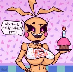 big_breasts breasts five_nights_at_freddy's fnaf jaleczu little_girl nipples_visible_through_clothing toy_chica_(fnaf)