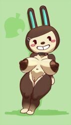 animal_crossing anthro big_breasts carmen_(animal_crossing) female female_only leokingdom nude rabbit solo solo_female tagme