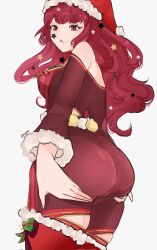 1girls alternate_costume ass ass_grab bare_shoulders big_ass bodysuit christmas facial_mark female female_only fire_emblem fire_emblem_engage fire_emblem_heroes grabbing_own_ass hair_ornament hat highres nintendo official_alternate_costume red_bodysuit santa_hat serafineart1001 solo star_(symbol) star_facial_mark star_hair_ornament yunaka_(fire_emblem) yunaka_(fire_emblem)_(spirited_envoy)