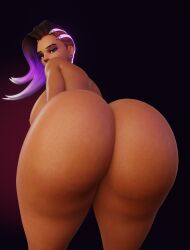 1girls 3d ass ass_focus cpt-flapjack dark-skinned_female dark_skin female female_only high_resolution large_ass overwatch overwatch_2 solo sombra very_high_resolution