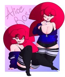 alice_(alicerose) alicerose cute large_breasts red_eyes red_hair thick_thighs