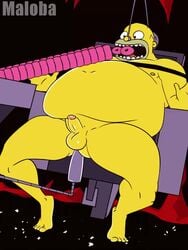 1boy anal_object_insertion anal_penetration animated bdsm big_belly crumbs dildo dildo_in_ass donut eating erect_while_penetrated erection fat fat_man force_feeding fucking_machine homer_simpson human male male_only maloba no_sound nude obese obese_male overweight overweight_male penis sex_machine sitting_on_penis small_penis solo_male tagme the_simpsons thrusting_into_ass video what