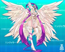 1girls angel angel_wings angewomon angewomon_x dclaret digimon digimon_(species) female female_only multi_wing solo wings