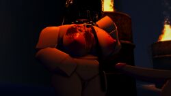 1boy 1girls 3d areolae artist_request balls blood breasts female male nipples nude penis roblox robloxian source_request tagme