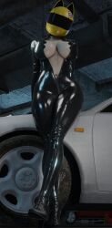 3d artist_request bodysuit celty_sturluson durarara!! motorcycle_helmet pasties voluptuous_female