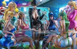 7girls bayonetta bayonetta_(character) bayonetta_2 big_breasts bimbo bra_cups_sticking_out breasts cleavage dat_ass female female_only fire_emblem fire_emblem_awakening garter_belt gladiator_sandals group kid_icarus large_breasts lucina_(fire_emblem) luma mario_(series) metroid metroid_(creature) multiple_girls nintendo palutena piranha_plant princess_peach princess_rosalina princess_zelda sakimichan samus_aran super_mario_bros. super_mario_galaxy super_smash_bros. the_legend_of_zelda the_legend_of_zelda:_twilight_princess thighhighs twilight_princess voluptuous zelda_(twilight_princess)