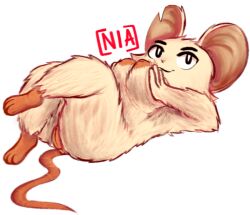 breast_squeeze breasts female fur genitals lying mammal mina_(mina_the_hollower) mina_the_hollower mouse murid murine non_applicable on_back rodent solo squeezing teasing vulva white_body white_fur yacht_club_games