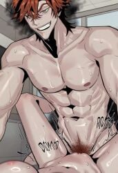ia_generated ai_generated alex_(dead_crow's_gaze) dead_crow's_gaze 1boy 1male gay gay_male homosexual homosexual_male straight_sex hetero_sex hetero straight male_only nude_male nude bara muscular muscles muscular_male red_hair grey_eyes abs pubic_hair sweating pecs pectorals biceps gay_to_straight gay_with_woman male_penetrating_female gay_to_bisexual gay_to_bi orientation_play