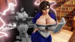 1futa 1girls 3d big_breasts big_penis bimbo bioshock bioshock_infinite breasts burial_at_sea cleavage elizabeth_comstock elizabeth_comstock_(burial_at_sea) female futanari hand_on_hip hourglass_figure huge_breasts huge_cock hyper hyper_breasts hyper_penis jarri34 penis penis_out penis_under_skirt reading reading_book wide_hips