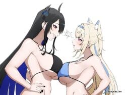 2d 2d_(artwork) 2d_artwork 2girls adult adult_female animal_ear_fluff animal_ears bare_armpits bare_arms bare_belly bare_chest bare_hands bare_midriff bare_shoulders bare_skin belly big_boobs big_breasts bikini bikini_only bikini_top black-haired_female black_bikini black_bikini_top black_hair black_horn black_horns black_swimsuit black_swimwear blonde blonde-haired_female blonde_female blonde_hair blonde_hair_female blue-haired_female blue_bikini blue_bikini_top blue_fingernails blue_hair blue_hairband blue_nail_polish blue_nails blue_swimsuit blue_swimwear breast_press breast_press_on_chest breast_squeeze breasts breasts_press breasts_pressed_against_another breasts_pressed_against_partner breasts_pressed_together busty busty_female busty_girl dayyo_(daydarion/day-chan) digital digital_art digital_drawing digital_drawing_(artwork) digital_media digital_media_(artwork) drawing duo elbows exposed exposed_armpits exposed_arms exposed_belly exposed_chest exposed_midriff exposed_shoulders exposed_skin female female_focus female_only fingernails fingers fuwawa_abyssgard grin grinning grinning_at_another grinning_at_partner hairband half_naked half_nude halterneck hololive hololive_english horn horns inframammary_fold large_boobs large_breasts lean_figure long_hair looking_down looking_down_at_another looking_down_at_partner looking_up looking_up_at_another looking_up_at_partner mature mature_female midriff multicolored_hair multiple_females multiple_girls nail_polish nails naked naked_female naked_woman narrow_waist nerissa_ravencroft nude nude_female nudity parted_lips partially_undressed pink-eyed_female pink_eyes pressing_breast_on_partner pressing_breasts pressing_breasts_together profile pushing_breasts_together pushing_breasts_up red-eyed_female red_eyes rubbing_breasts semi_nude shoulders sideboob sidelocks simple_background slender_body slender_waist slim_female slim_waist smile smiley_face smiling smiling_at_another smiling_at_partner smug_grin squeezing_breast squeezing_breasts squeezing_breasts_together standing string_bikini swimsuit swimwear underboob upper_body very_long_hair very_long_hair_female virtual_youtuber vtuber vtuberfanart white_background