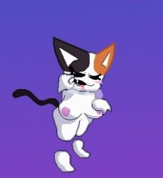 anthro catto_boi_(series) felid feline female female_only floating_hands genitals in_heat itzdeafff mammal solo violet_(catto_boi) white_body