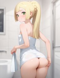 ai_generated blonde_hair flat_chest focus_on_ass green_eyes heavenly_ass heavenly_body lillie_(pokemon) long_hair loose_hair offering_self petite_female pokemon sexy_body skinny_female slim_female slutty_body slutty_female small_breasts tempting_viewer