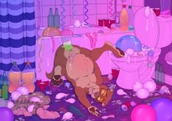 absurd_res alcohol anal anal_penetration anthro bathroom beverage blush bodily_fluids bottle bottle_in_ass bottle_insertion condom container cum disney ejaculation emmitt_otterton enema filled_condom genital_fluids hi_res male male/male mammal mrripper338 mustelid navel otter outie_navel party penetration positive_pregnancy_test pregnant pregnant_male sexual_barrier_device solo tongue tongue_out urine zootopia